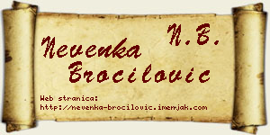 Nevenka Broćilović vizit kartica